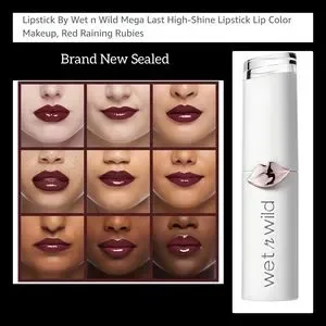 Wet N Wild Mega Last High Shine Lip Color – Red Raining Rubine, Langanhaltender Glanz